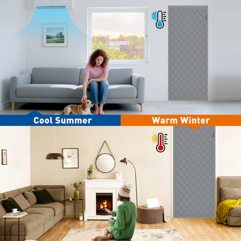 MAGZO insulated curtain blocking cold drafts with multi-layer insulation