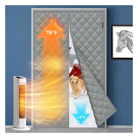 MAGZO magnetic thermal curtain front view improves interior comfort for doors