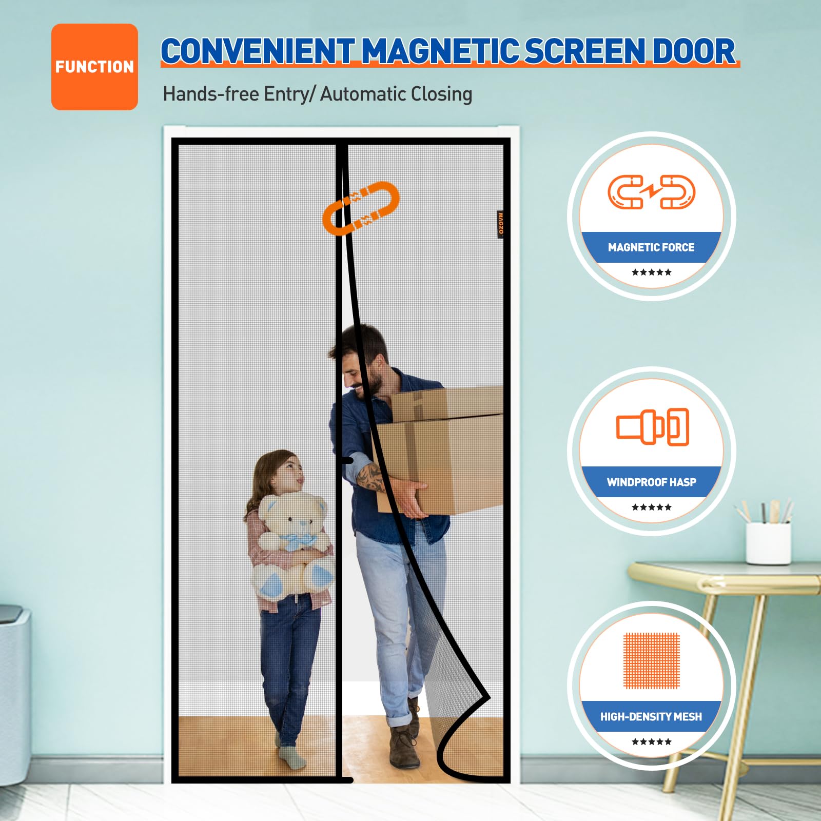 MAGZO pet-friendly mesh enables easy indoor-outdoor access for families