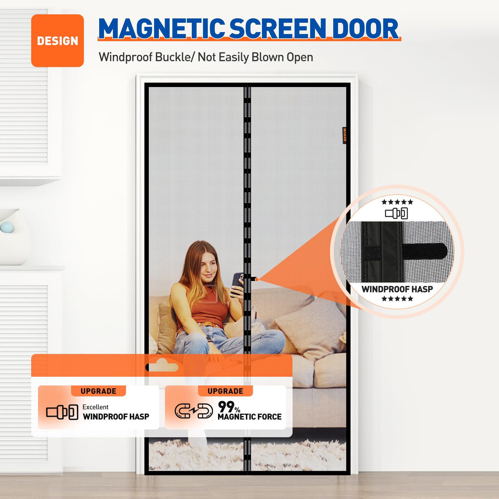 MAGZO windproof hasp design prevents openings during gusts
