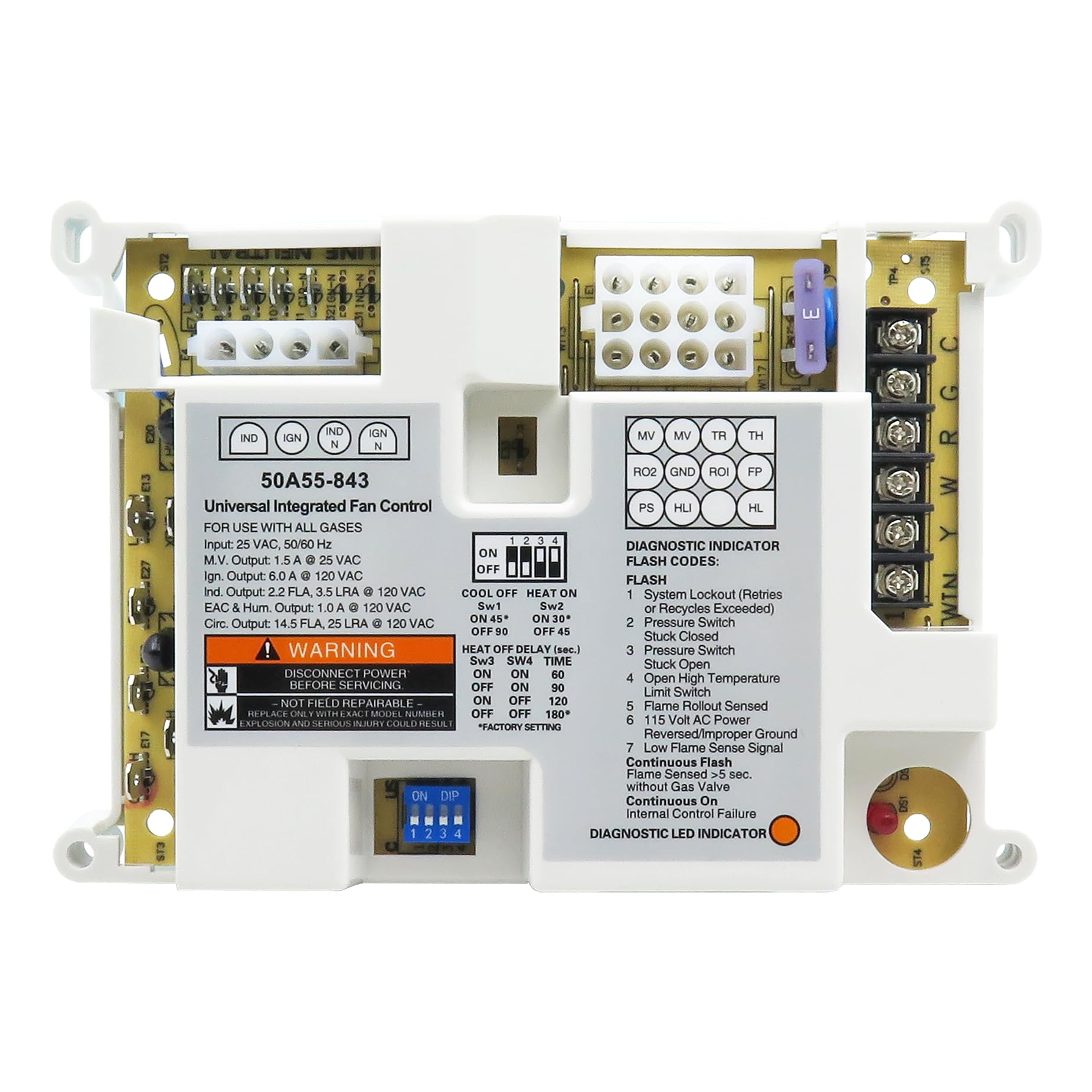 MAHUIBIN 50A55-843 back view highlights robust construction for reliable installation.