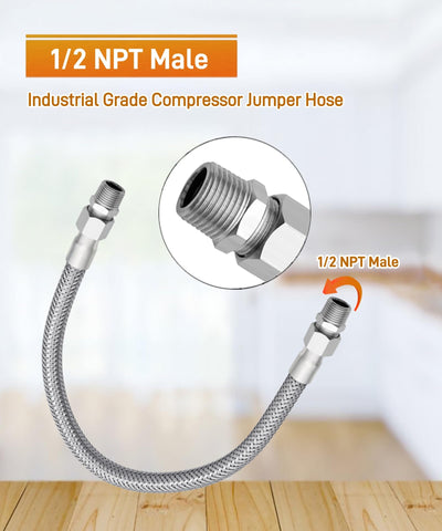 Maigoo flexible stainless-steel jumper hose enabling easy routing in tight spaces