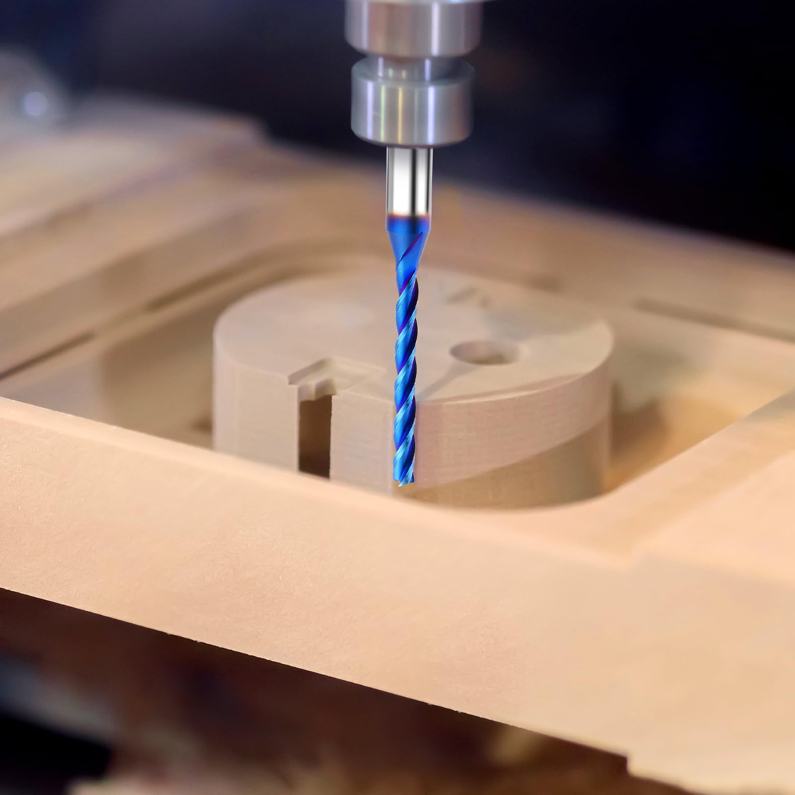 MAIHOMETA router bit with 1-1/4 inch cutting length for deep grooves.