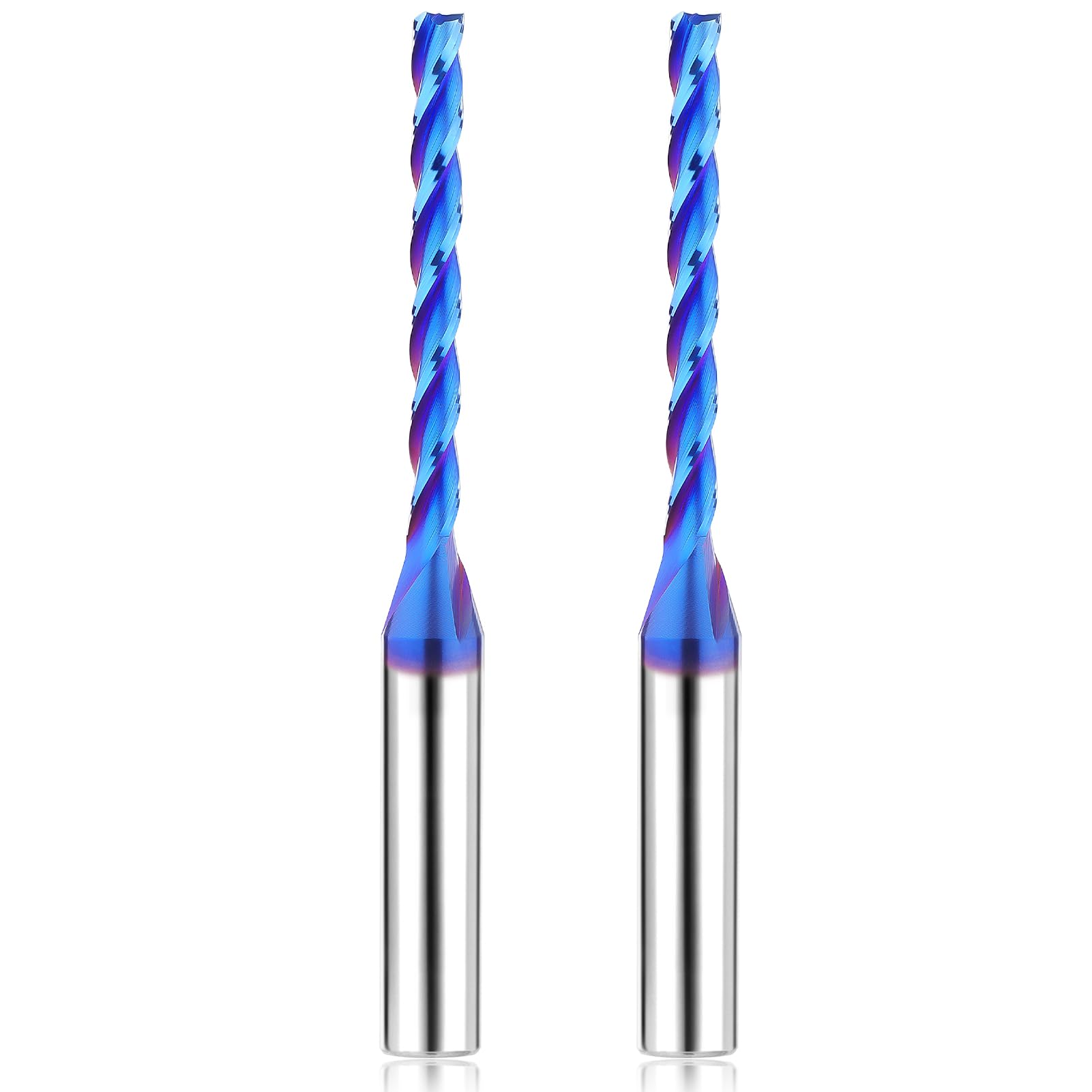 MAIHOMETA CNC router bits upcut 1/8 inch diameter for precise wood cutting and smooth edges.
