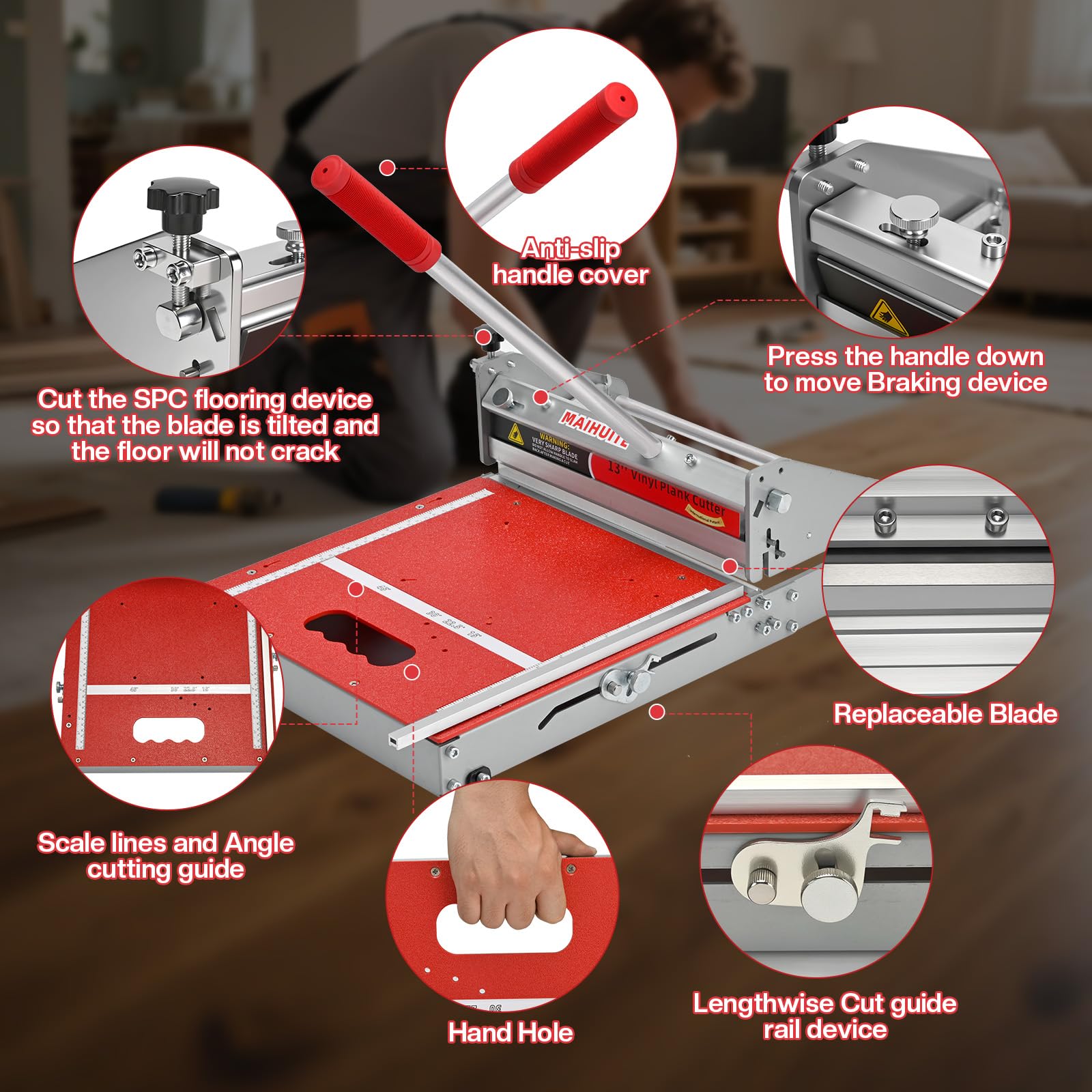 MAIHUITE high-speed steel blade provides clean edge cuts.