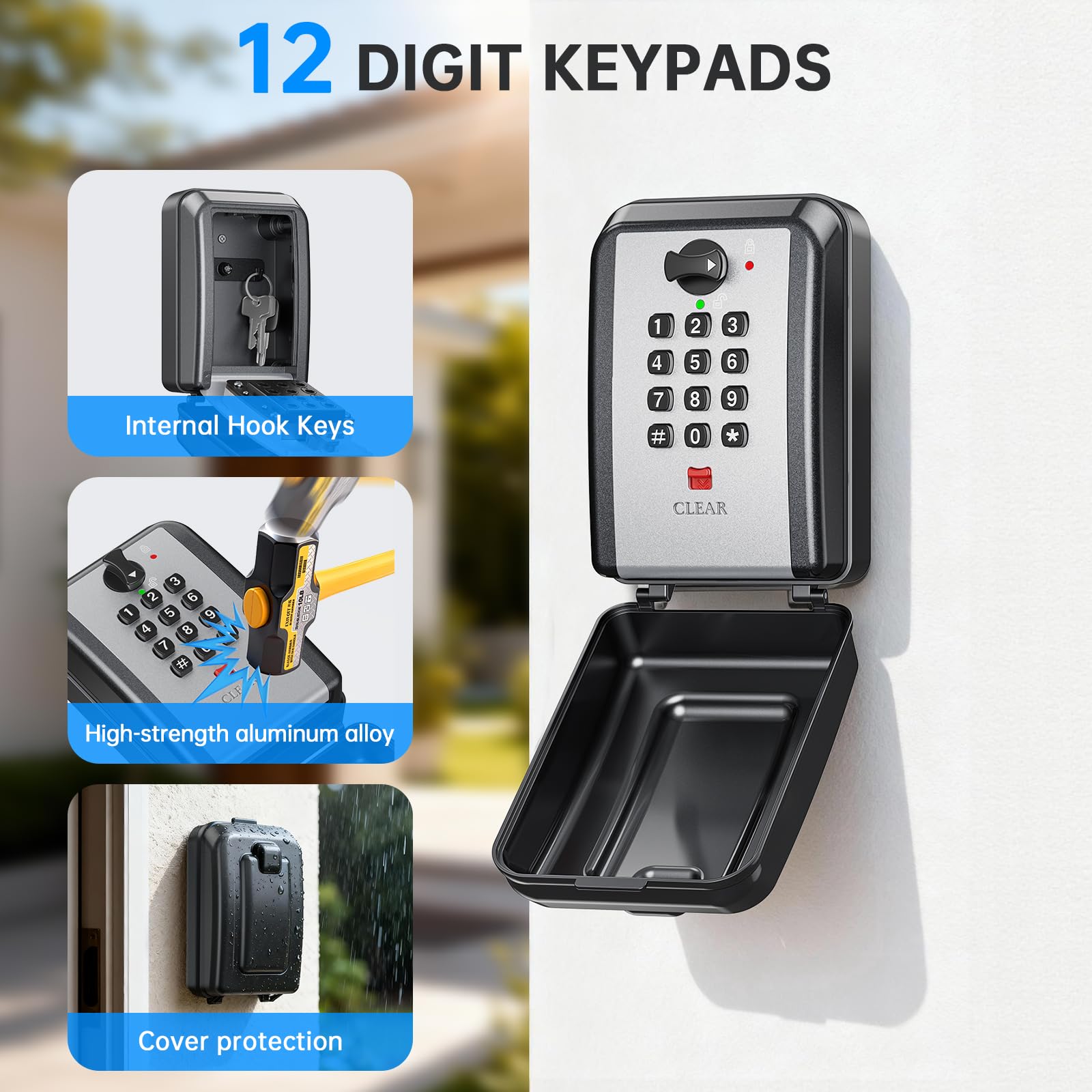 MAILADA Key Lock Box roomy interior with multiple keys and cards