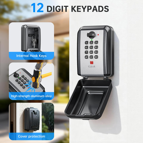 MAILADA Key Lock Box roomy interior with multiple keys and cards