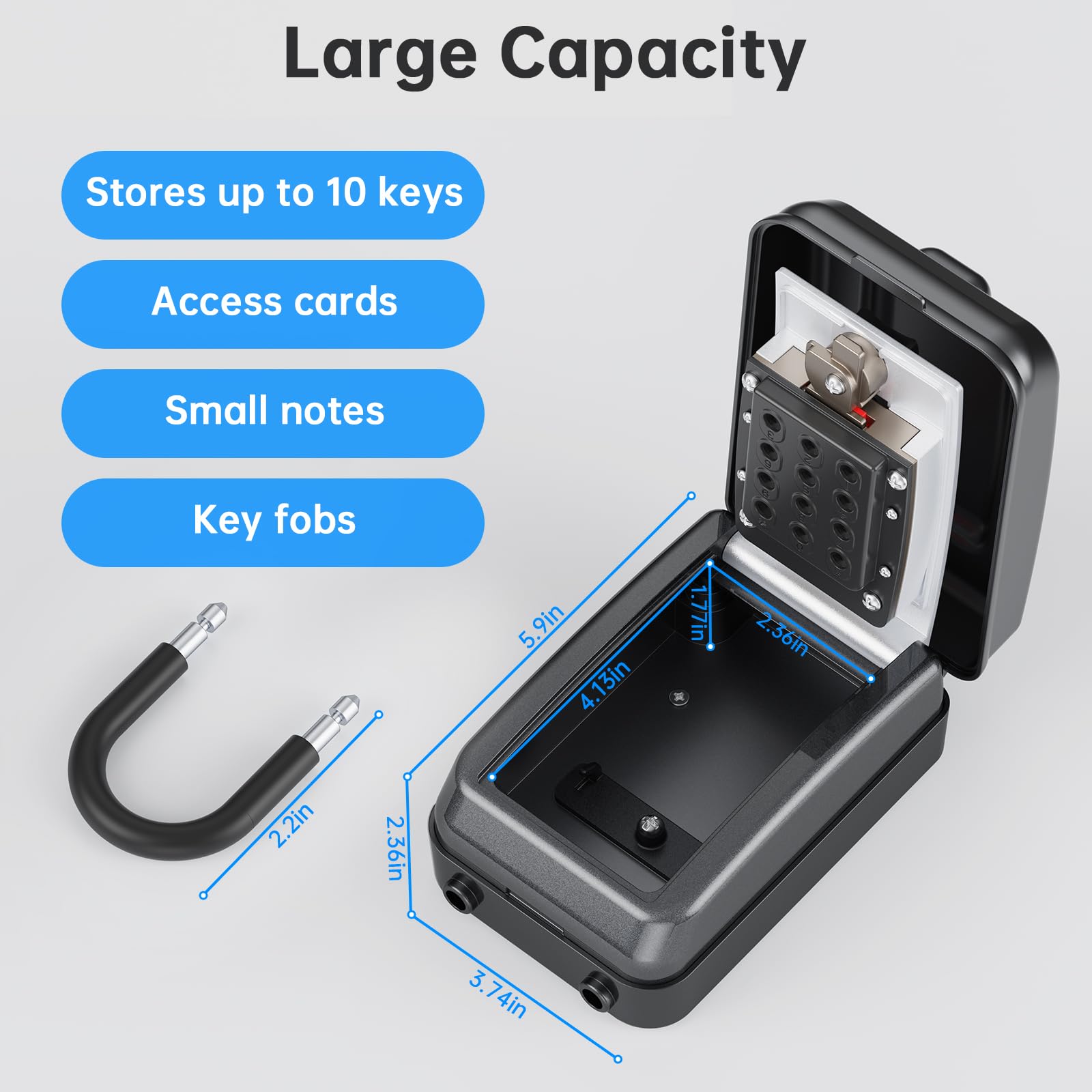 MAILADA Key Lock Box wall-mount installation with screws