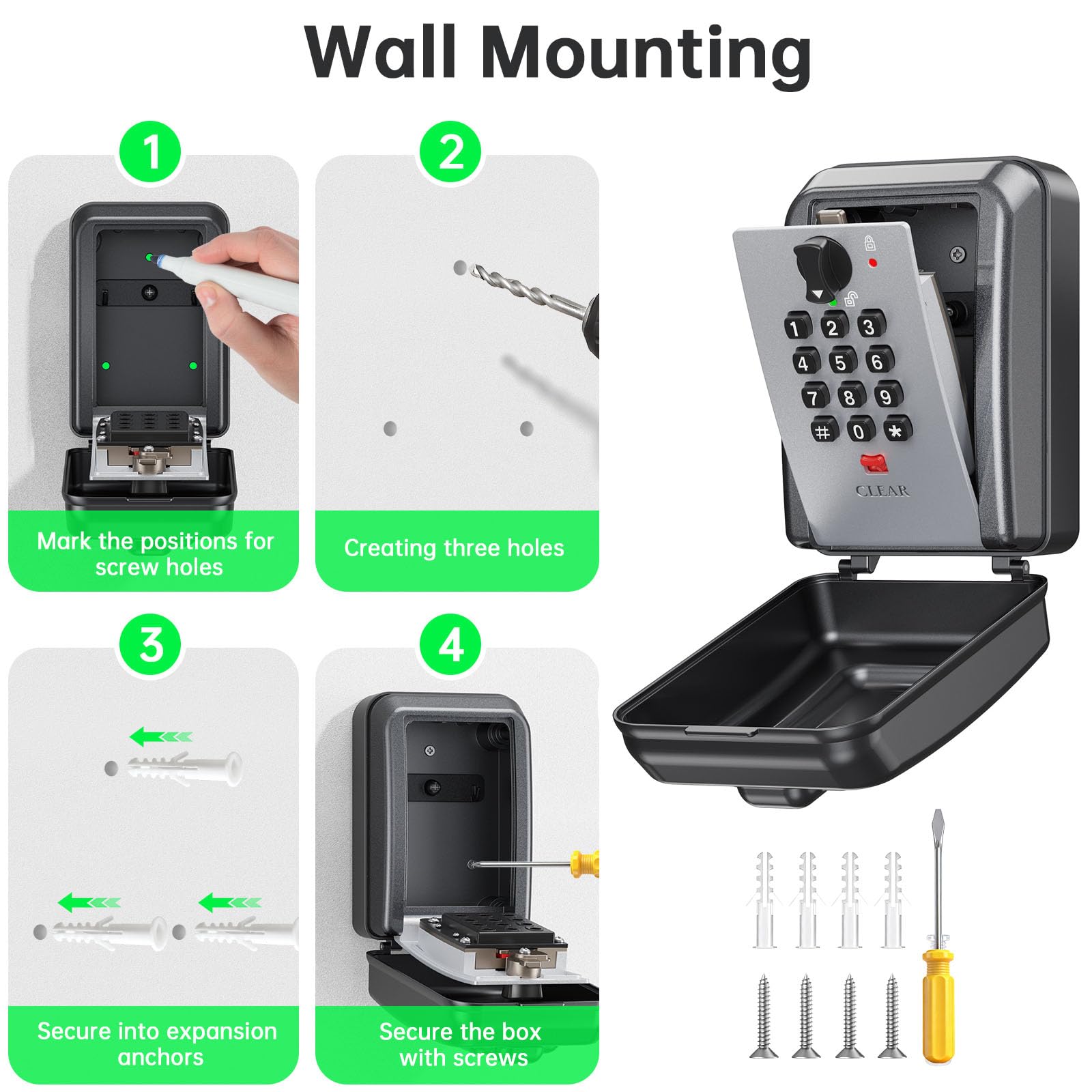 MAILADA Key Lock Box weatherproof outdoor design resisting elements