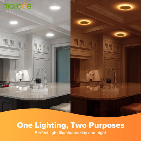 MAILCOS 6-inch 5CCT LED downlight side view highlighting slim ultra-thin profile.
