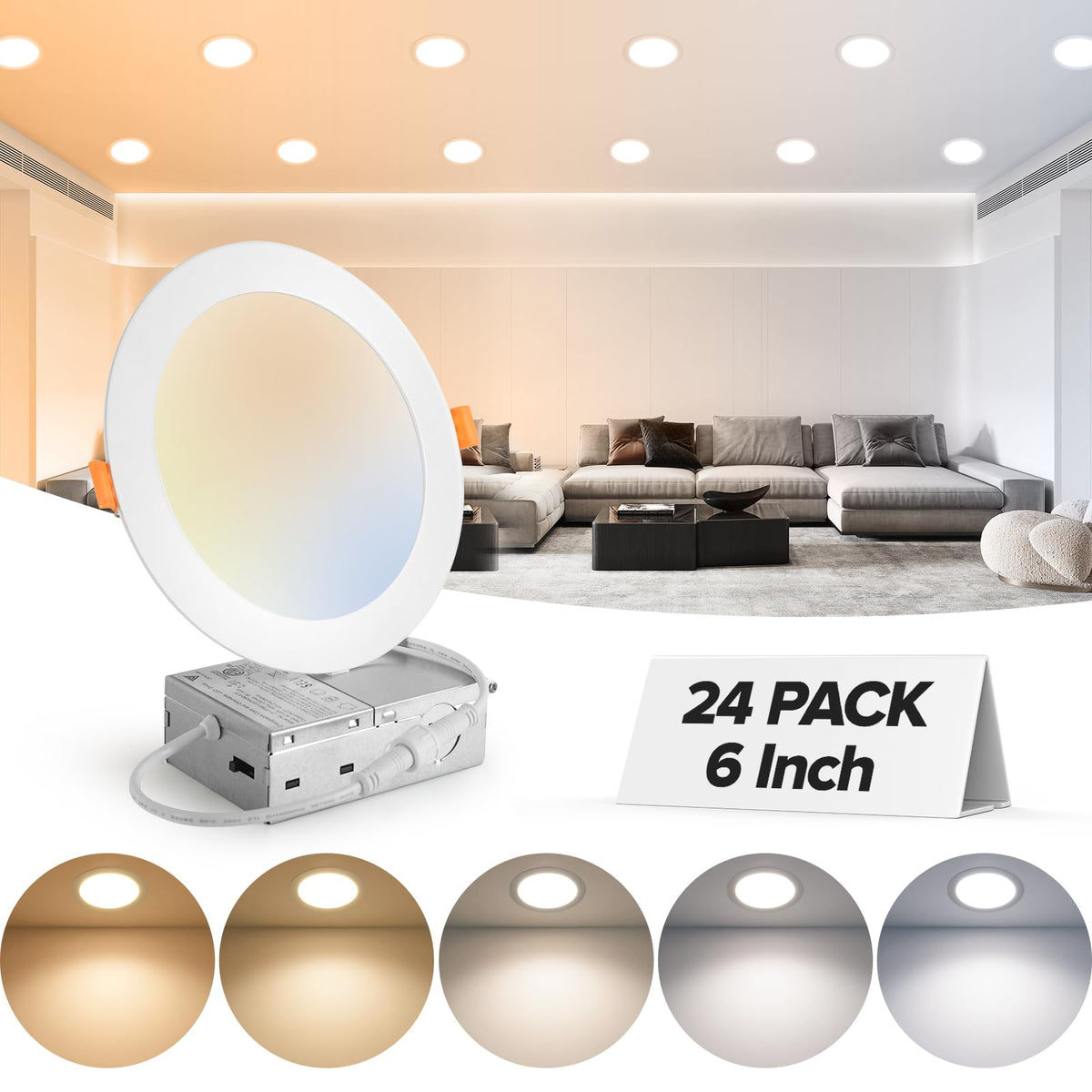 MAILCOS 6-inch ultra-thin downlight with junction box enables easy retrofit lighting in any ceiling.
