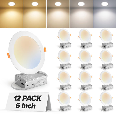 MAILCOS 6-inch LED recessed light with junction box for durable, reliable ceiling lighting.