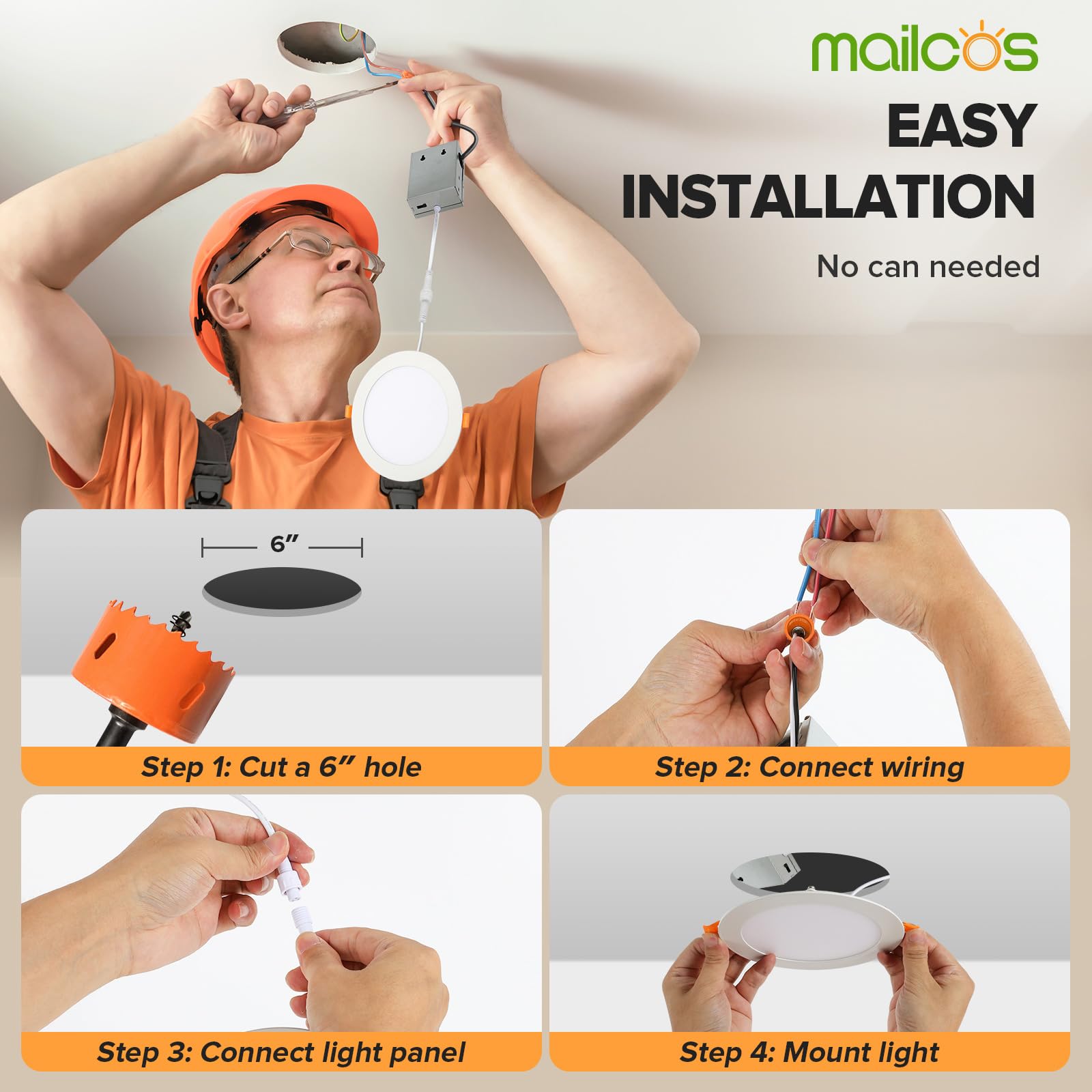 MAILCOS frosted anti-glare lens minimizes harsh reflections.