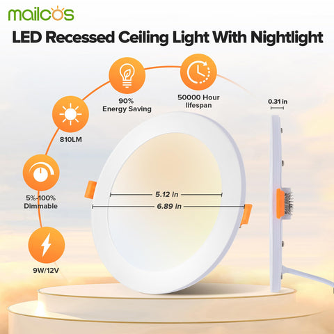 MAILCOS IC-rated downlight safe to install near ceiling insulation.