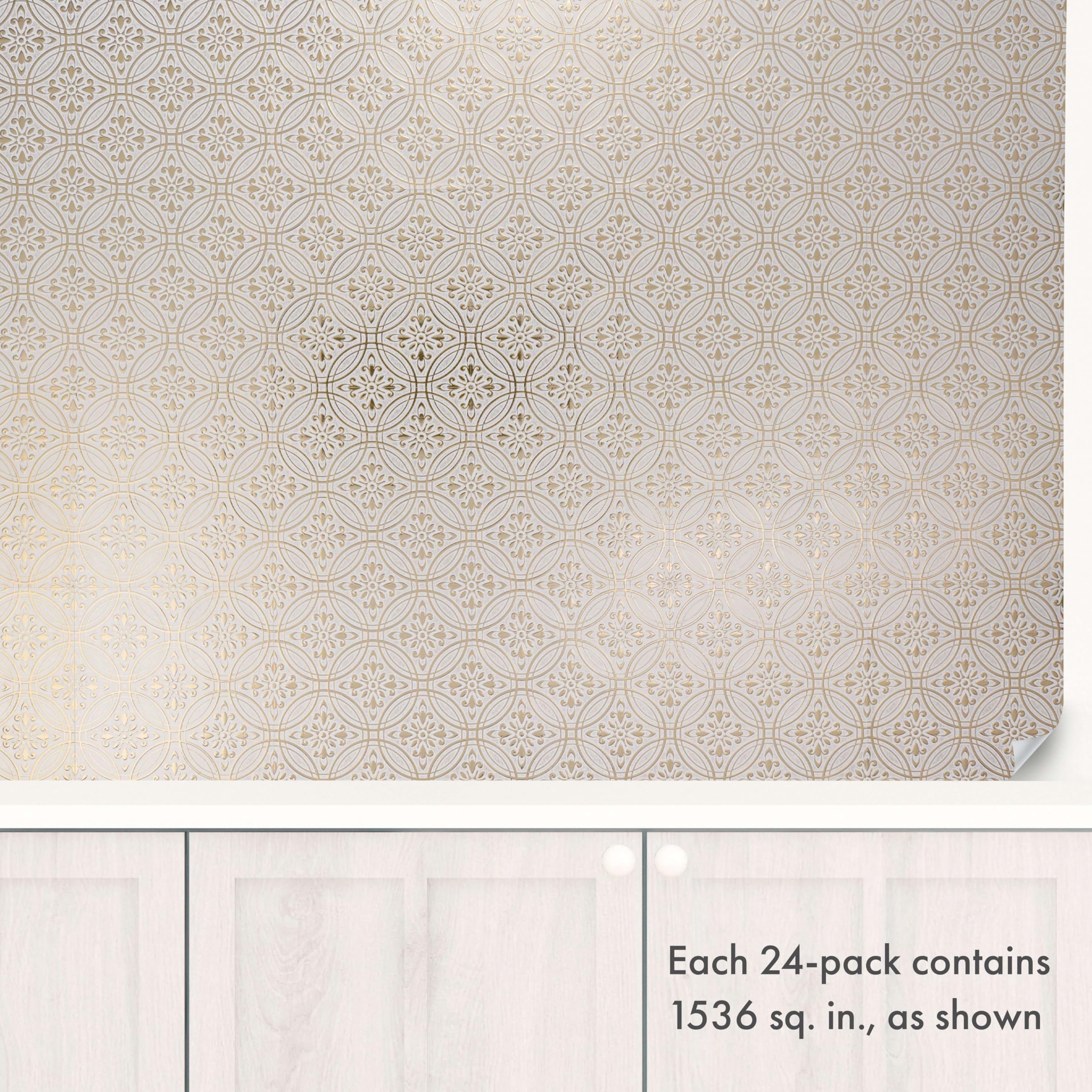 Main Street self-stick tiles trim easily with scissors.