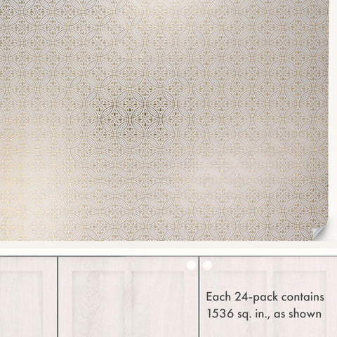 Main Street self-stick tiles trim easily with scissors.