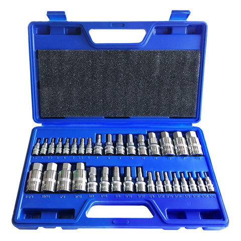 Mainpoint Master hex bit set in 1/4 drive for precise fastener engagement.