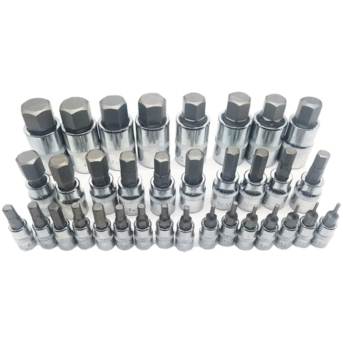 Machined hex bit tips with beveled ends ease insertion and protect fasteners.