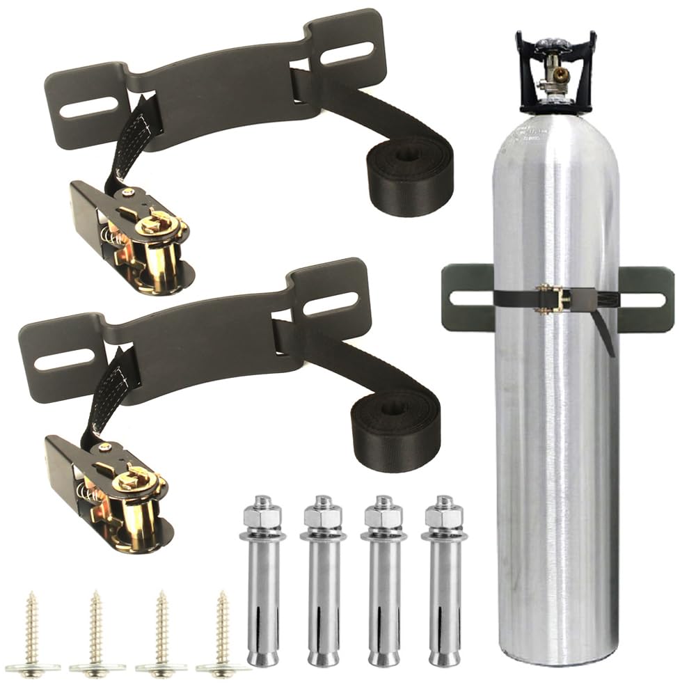 MAIQIYALAN propane tank holder wall-bracket assembly securely holds cylinders