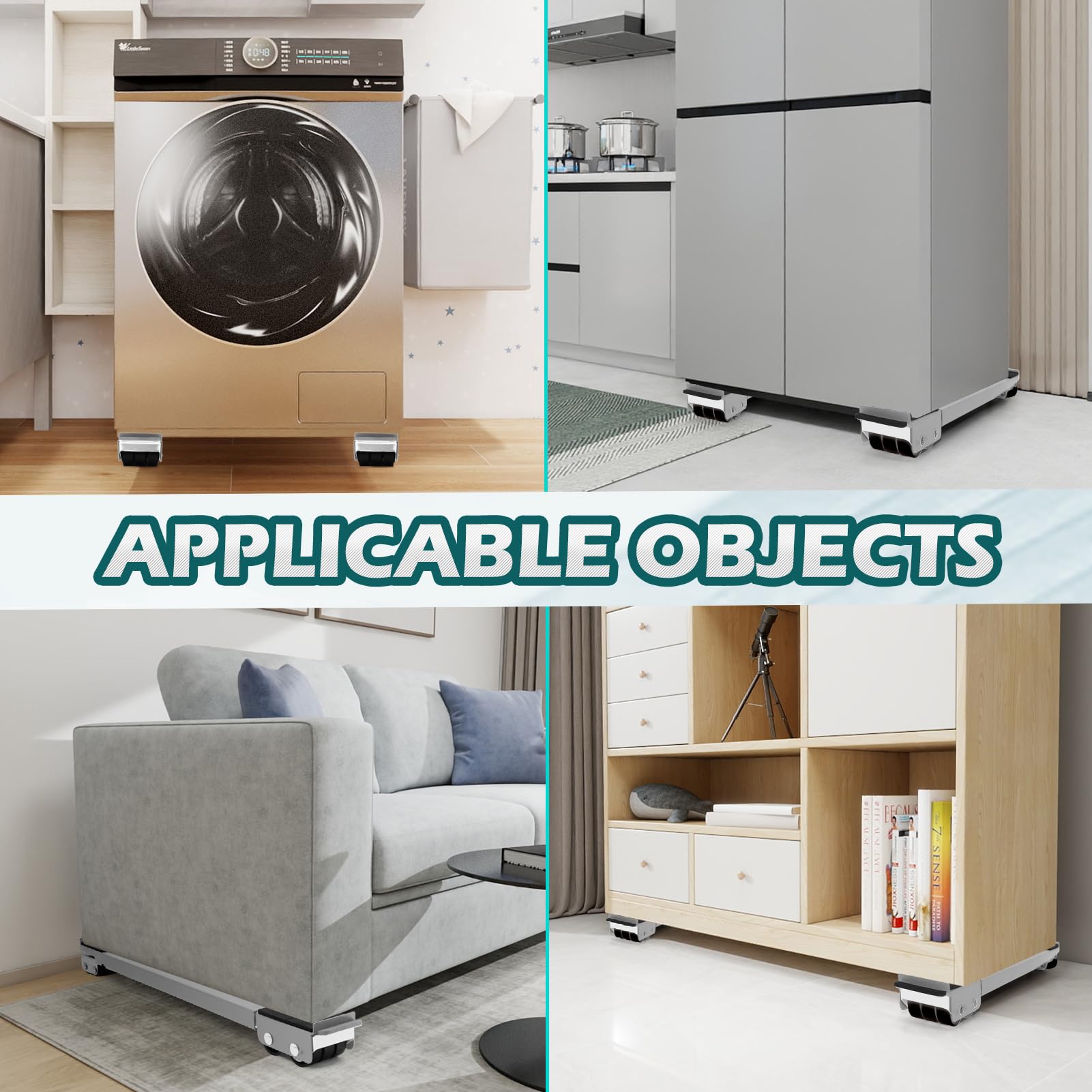 Majhulla appliance rollers in use with heavy appliances enable safer, easier moves