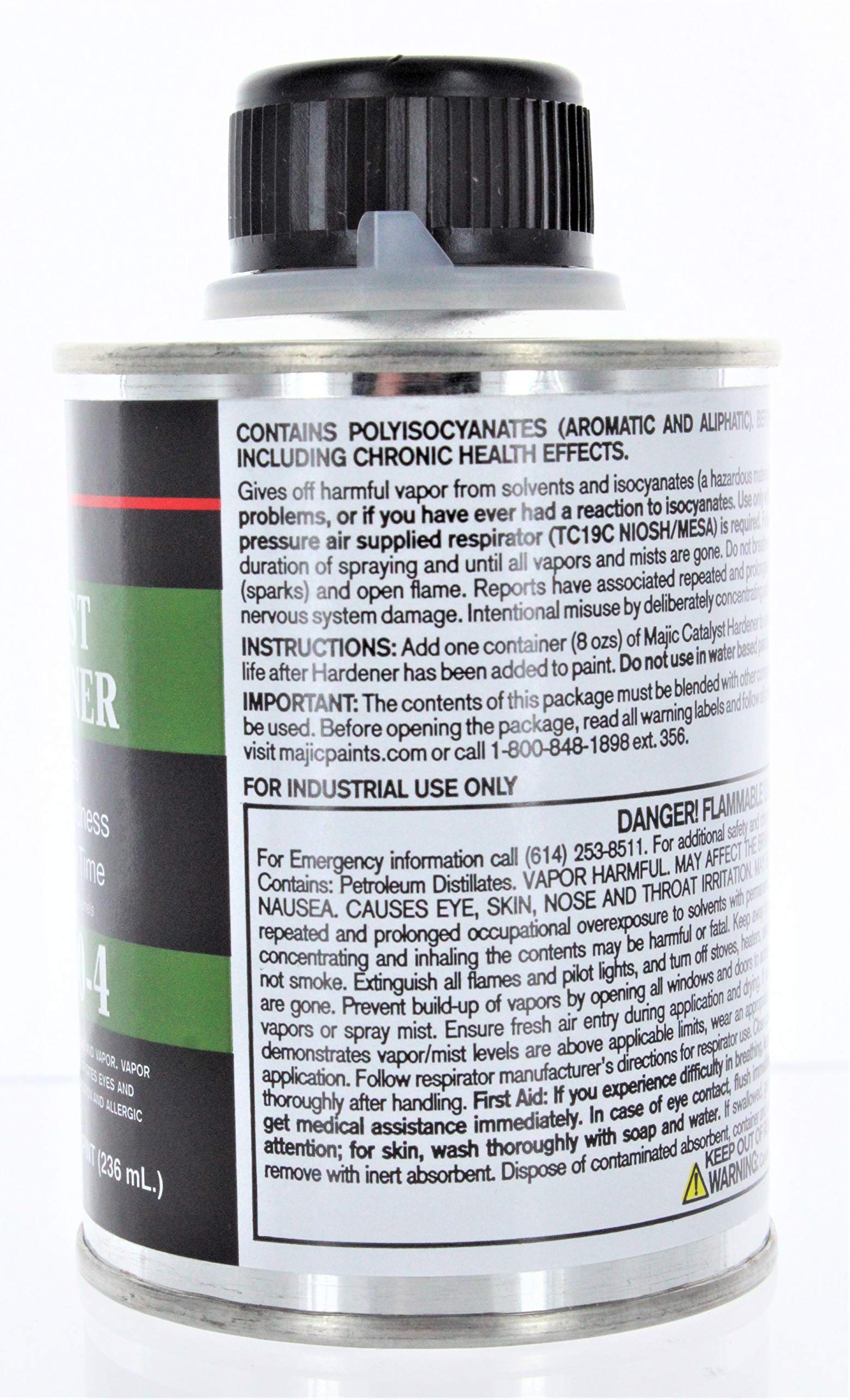 Majic Accelerator Hardener label provides clear usage guidance for consistent results