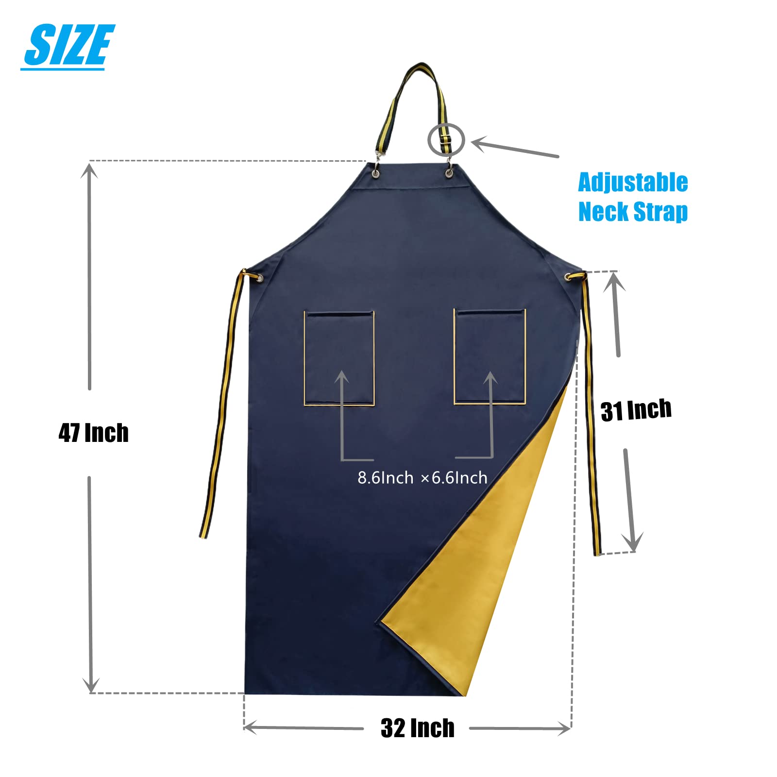 MAKAXI apron adjustable neck and waist straps for a secure fit
