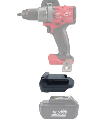 MAKBOS MT18MIL front view shows durable Makita-to-Milwaukee adapter.