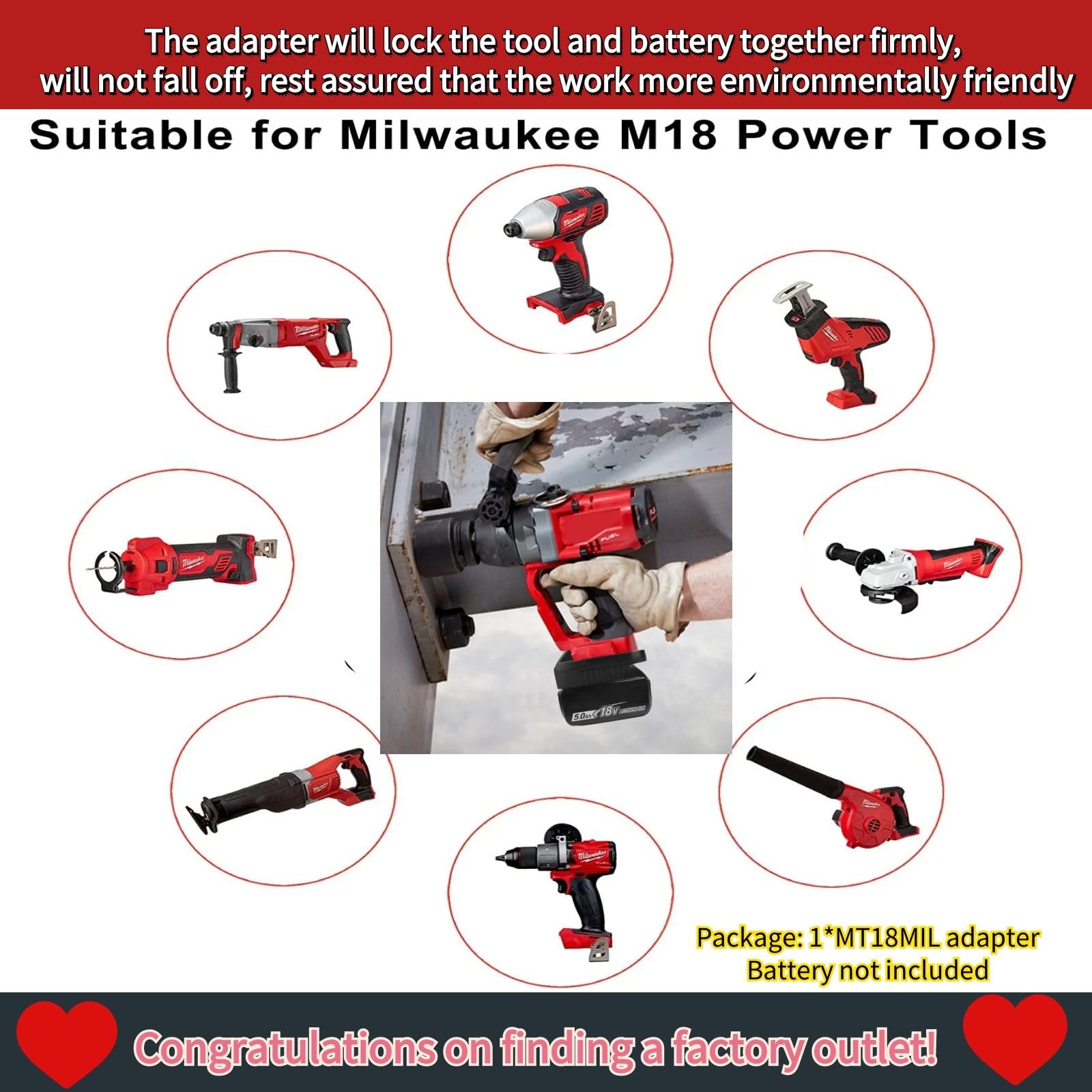 MAKBOS MT18MIL M18 tool connection enables flexible power options.