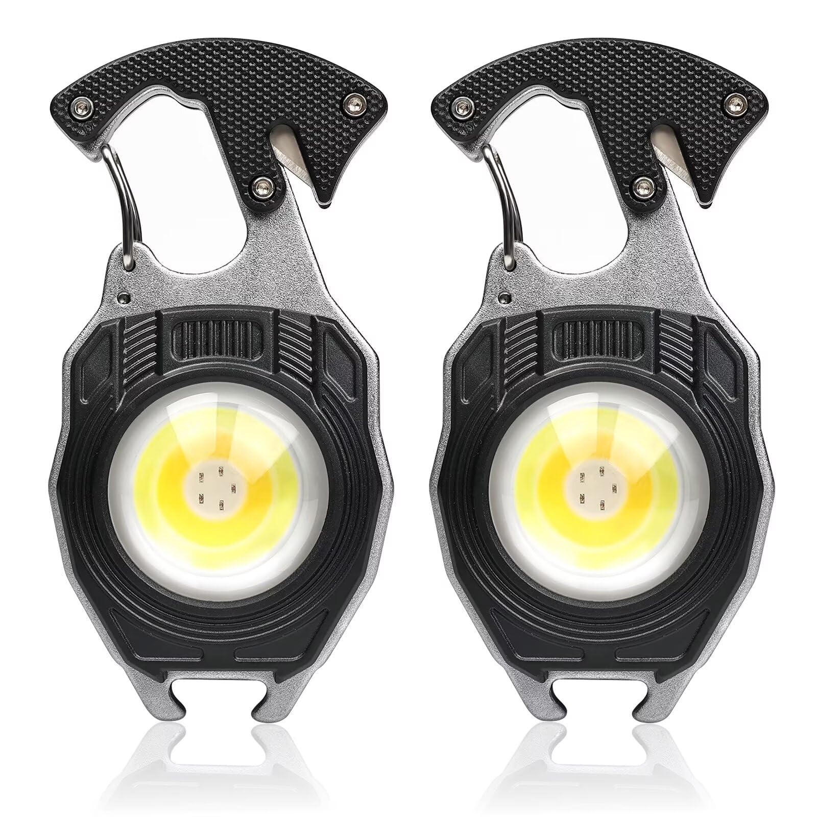 MAKDAK 2pc keychain flashlight rechargeable, portable everyday carry light.