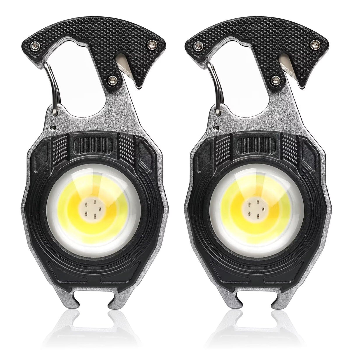 MAKDAK 2pc keychain flashlight rechargeable, portable everyday carry light.