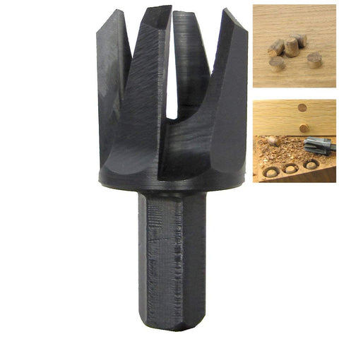 Make it Snappy 3-4 inch tapered hex shank plug cutter for clean, precise wood plugs.