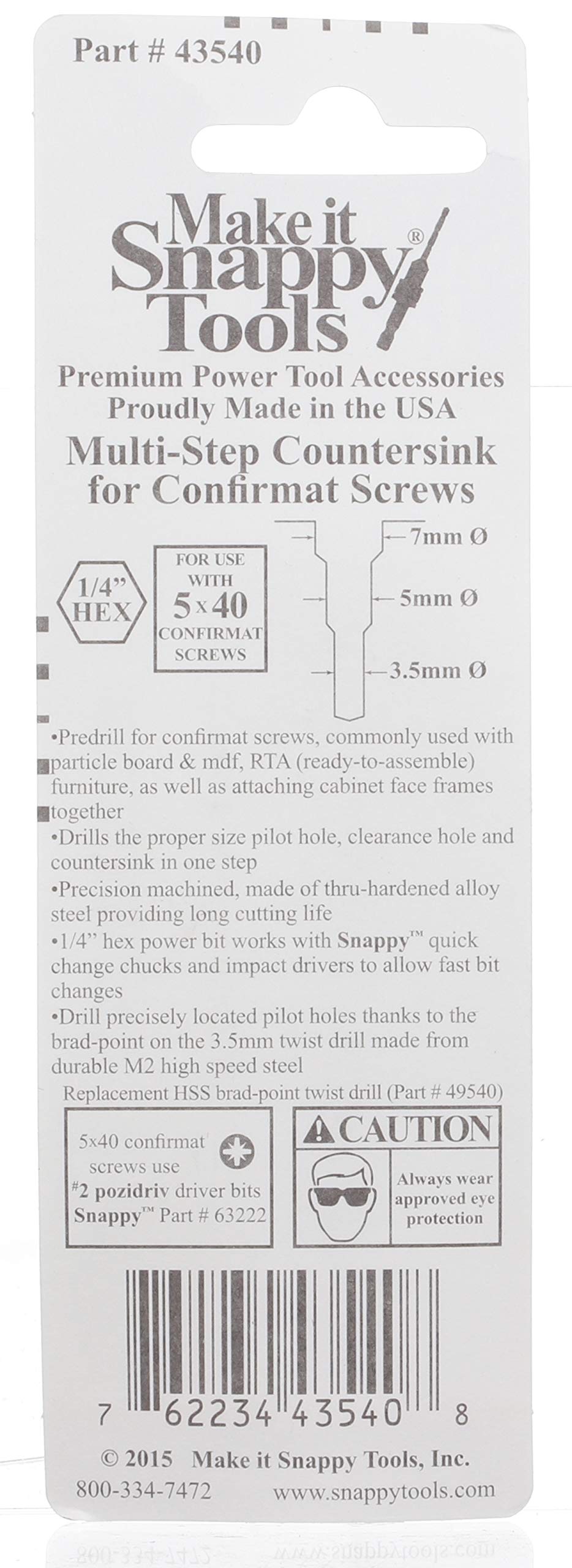 Make It Snappy 3.5mm HSS Brad Point Drill for accurate pilot holes.