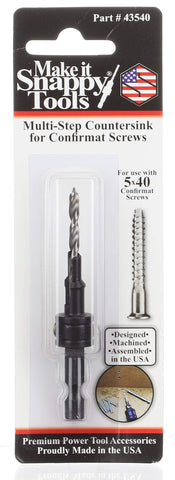 Make It Snappy countersink and counterbore bit for precise 82-degree sinks.