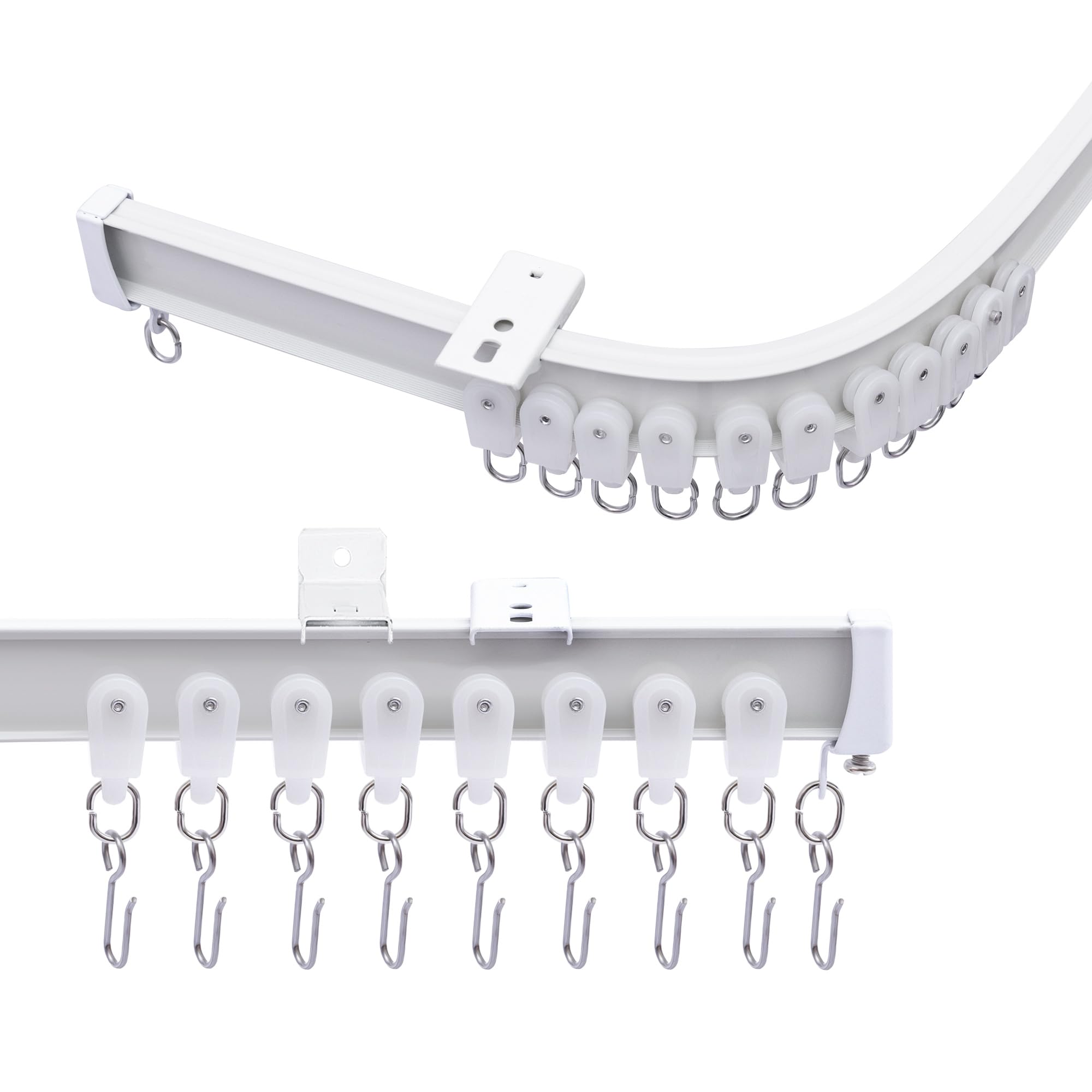 MaKefeile ceiling curtain track bendable arc with smooth glide for flexible room partitions.