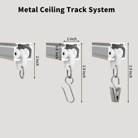 MaKefeile ceiling track installation on ceiling demonstrates flexible mounting.