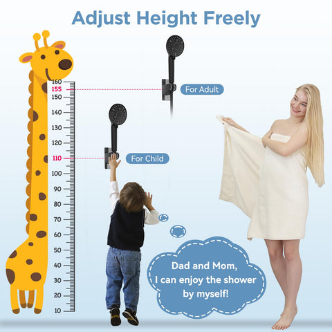 MakeFit 8-inch rain head angle adjustment for easy one-handed positioning