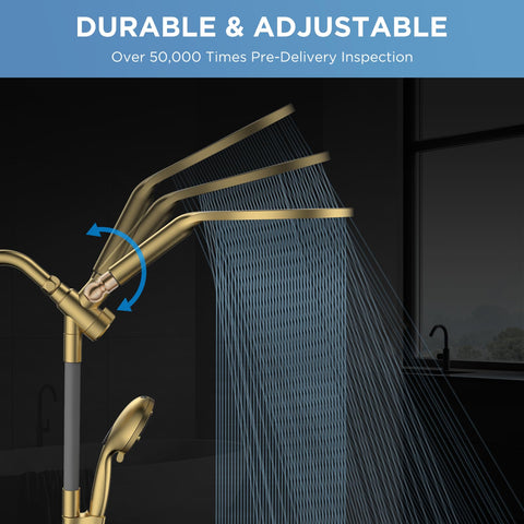 MakeFit 8-inch rainfall head angle adjustable for versatile coverage