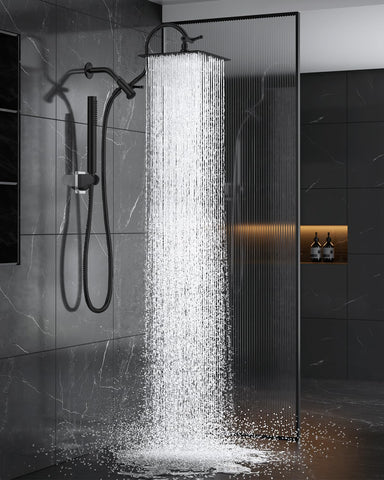 MakeFit all-metal dual shower head with rain focus for durable performance