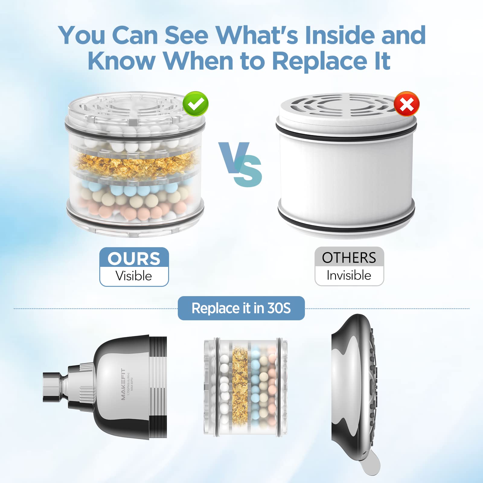 MakeFit brass swivel connector allows angle adjustment for a personalized shower