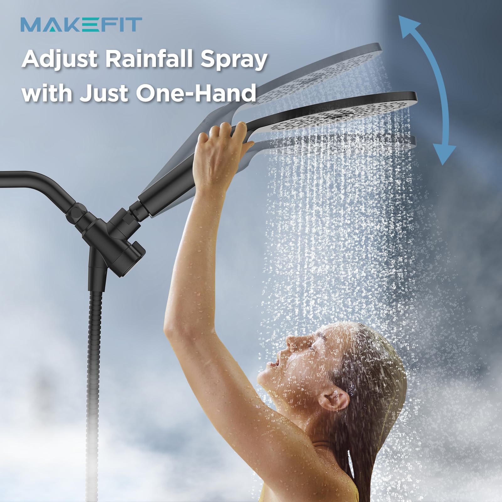 MakeFit dual filtered shower head handheld spray with versatile modes
