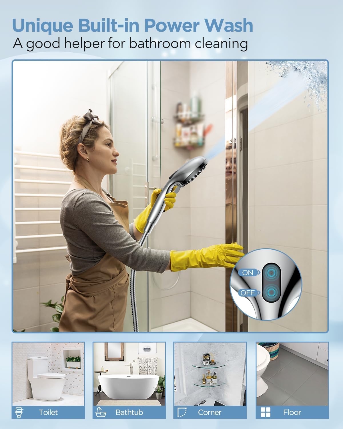 MakeFit power wash mode enables deep cleaning on tiles and surfaces
