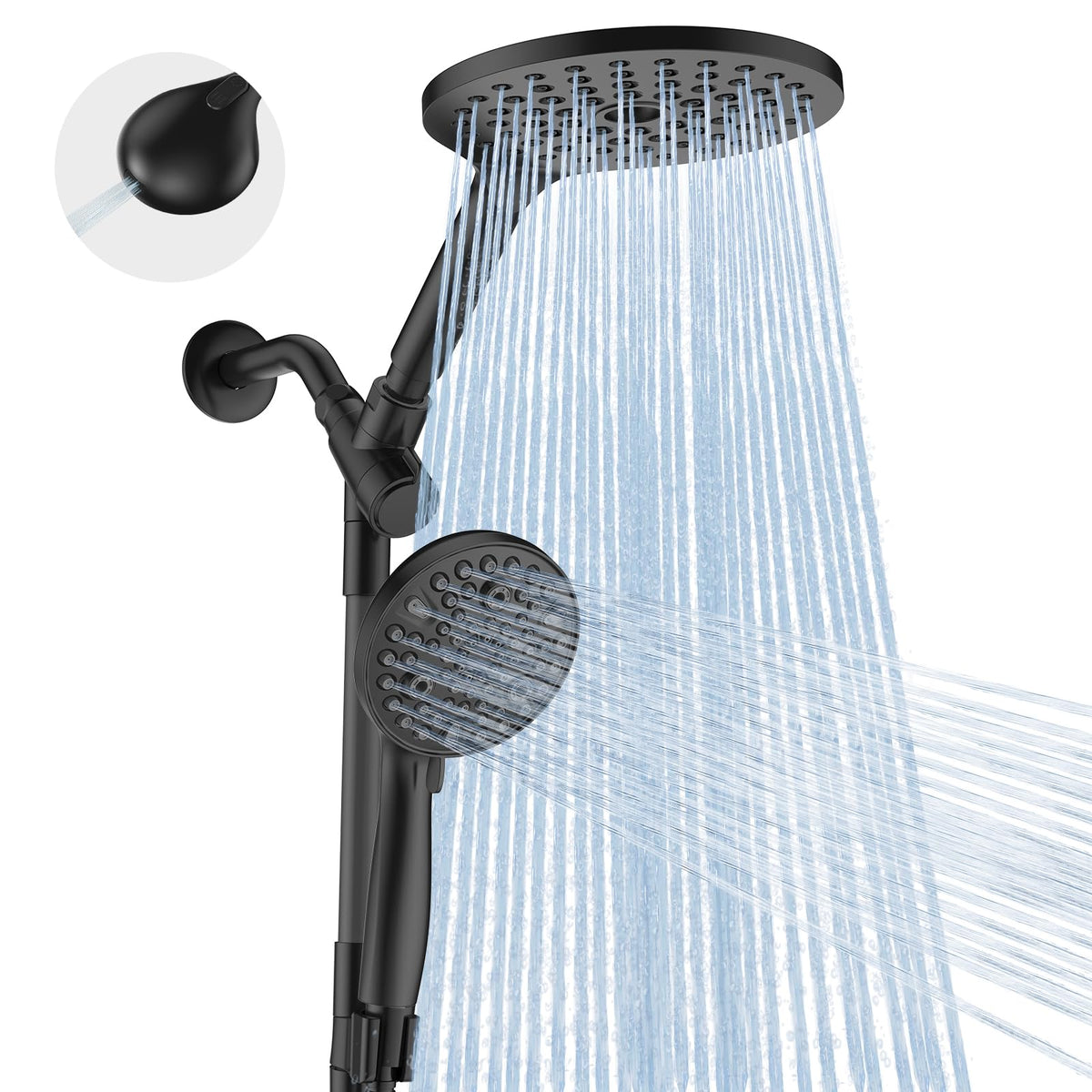 MakeFit dual shower head rainfall 8-inch for full-body coverage