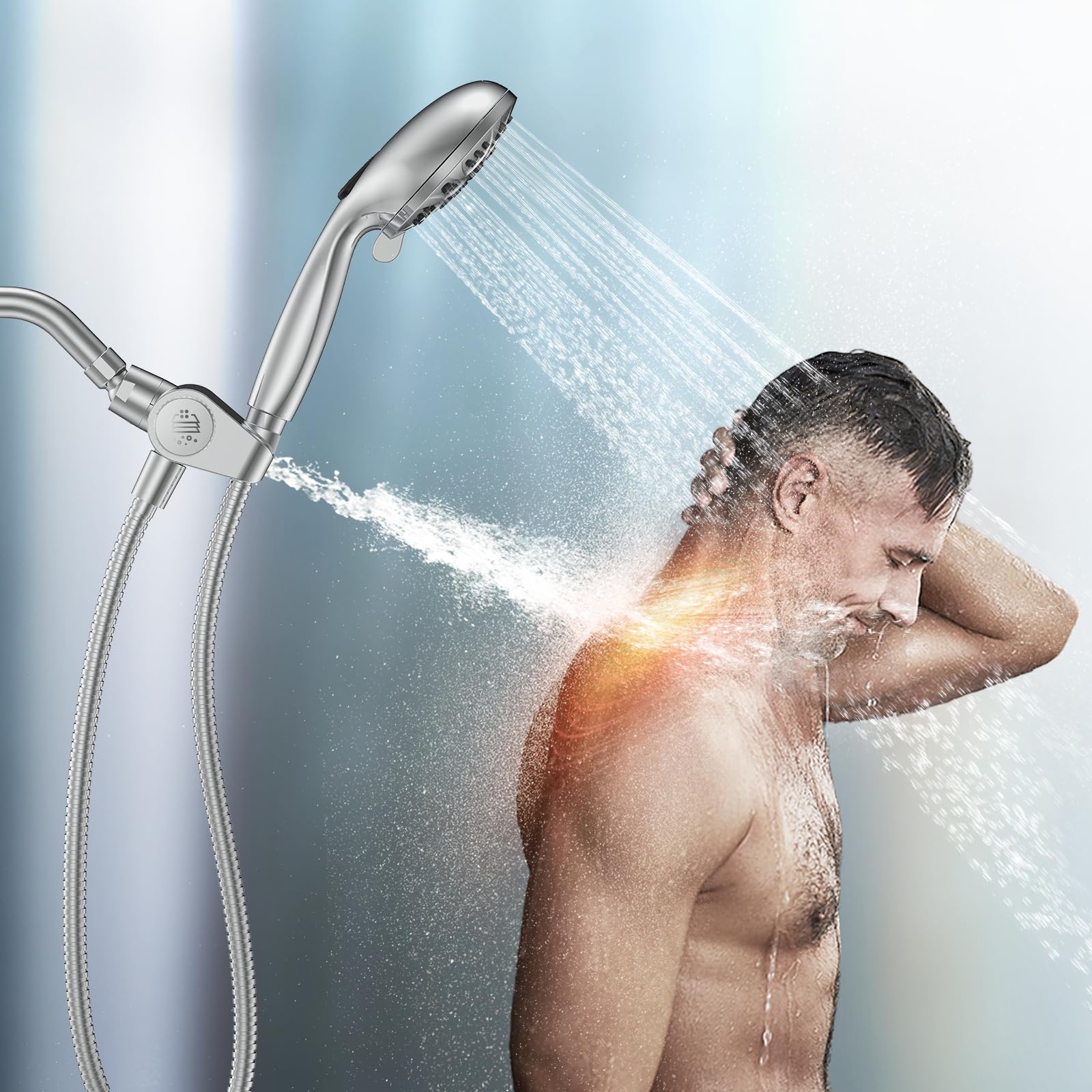 MakeFit 2-in-1 shower head with handheld chrome for versatile cleansing