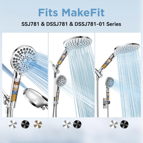 Interior view of the filtered handheld shower head showing filtration media.