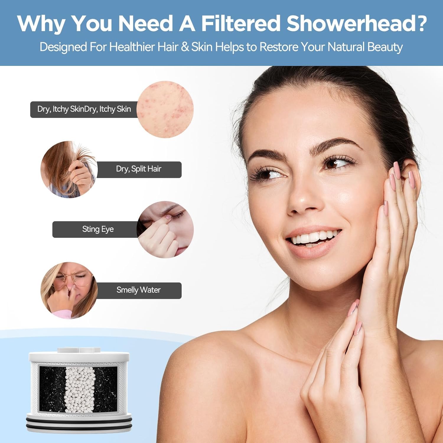 MakeFit chrome finish shower head complements any bathroom decor