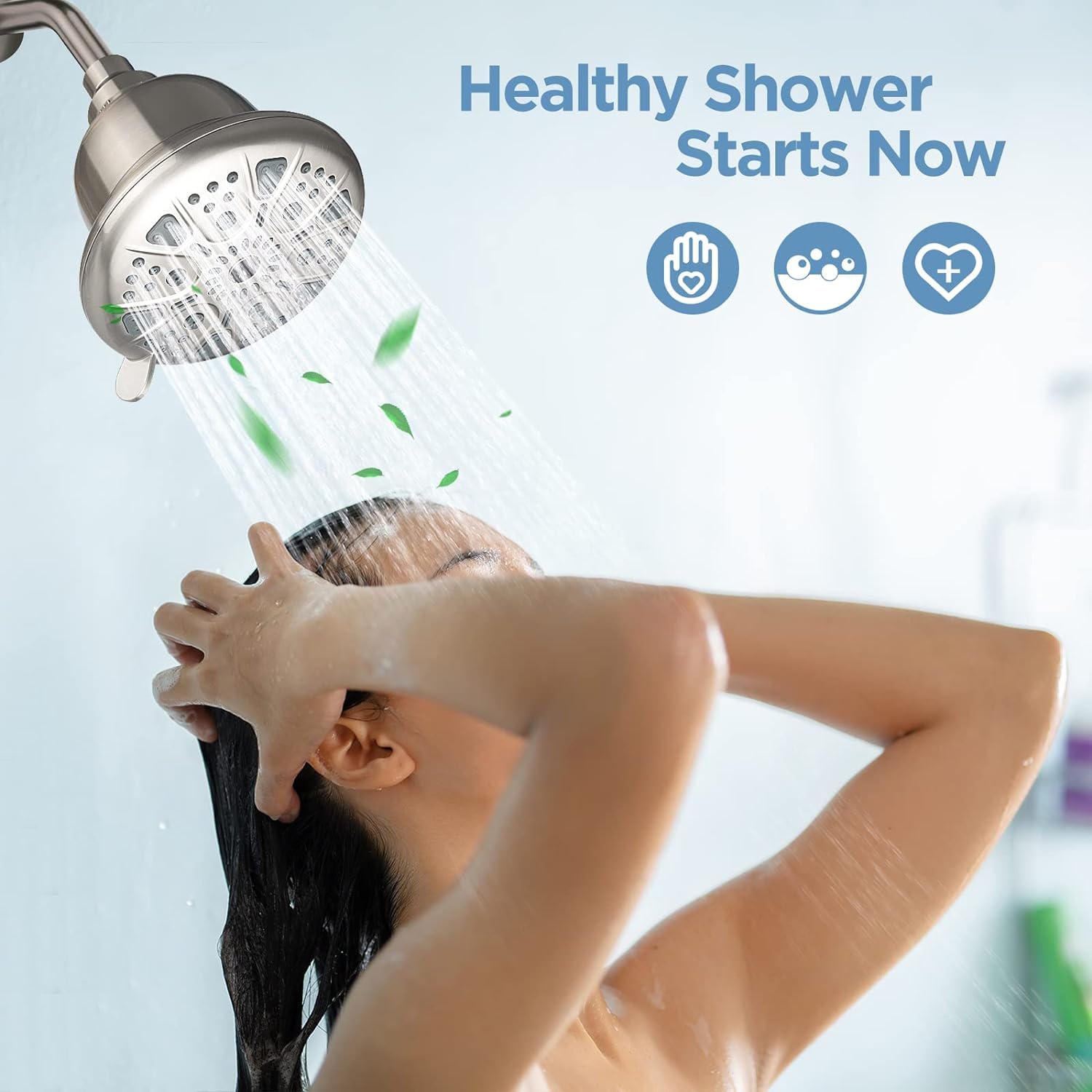 MakeFit tool-free installation simplifies setup on standard shower arms