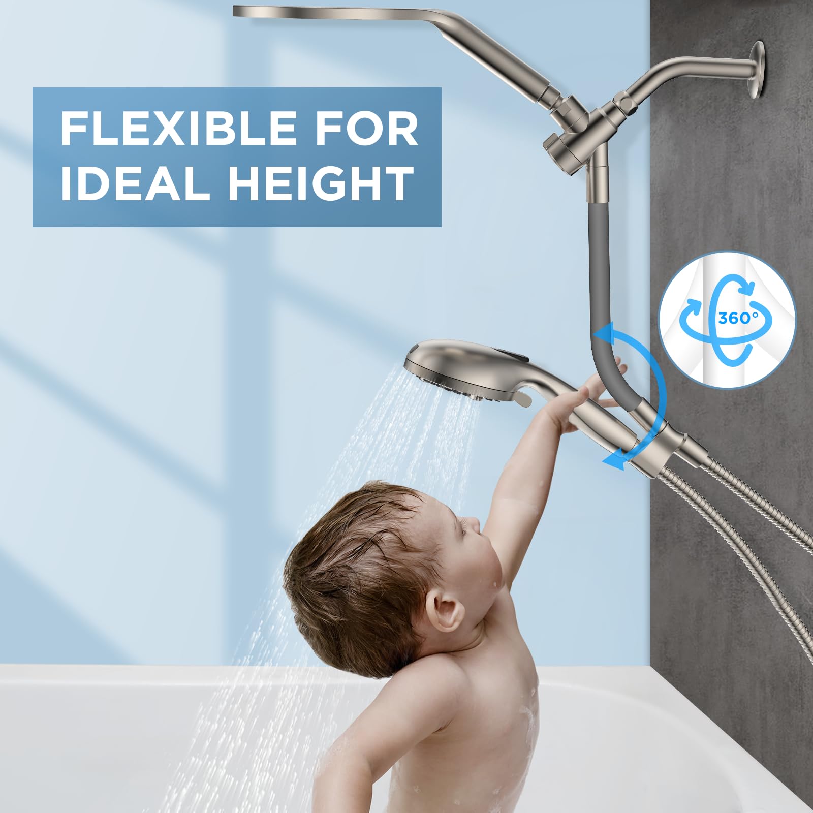MakeFit handheld shower with 10 modes offers versatile massage patterns.