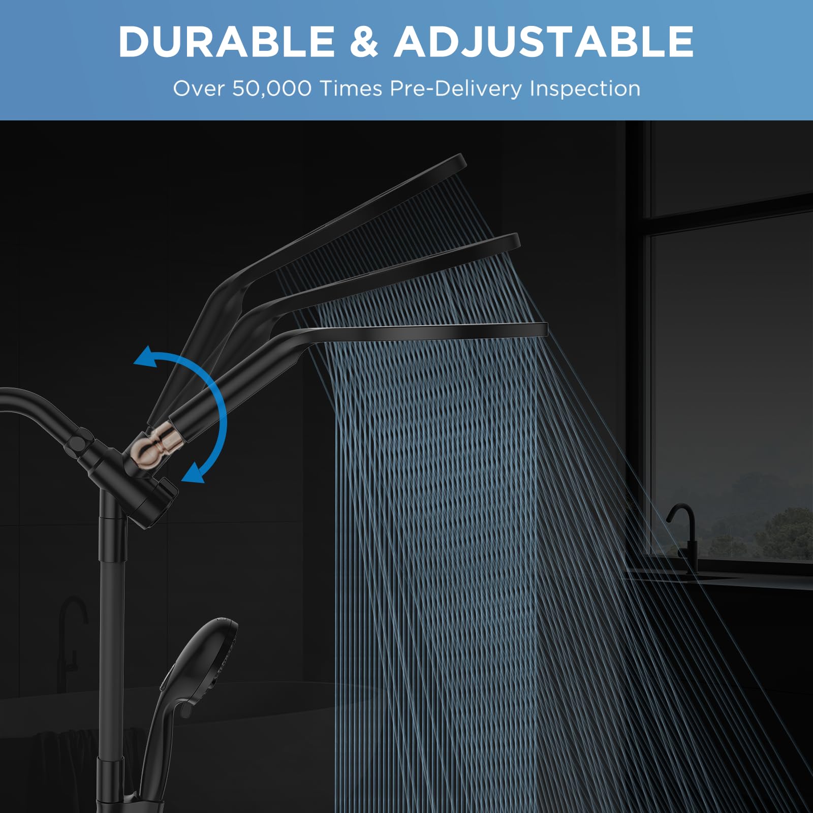 MakeFit handheld showerhead with 10 modes for customizable spray