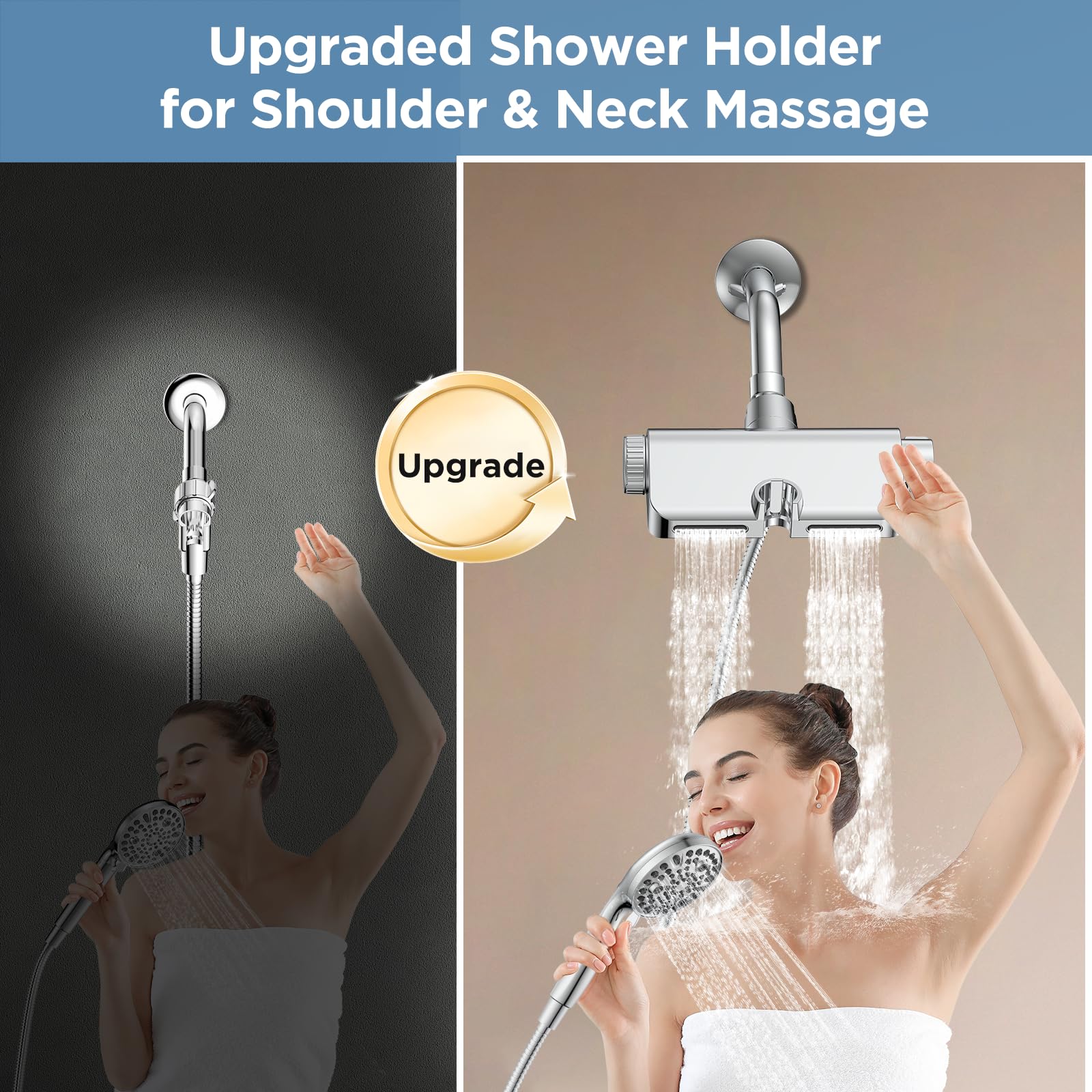 MakeFit massage mode high-pressure shower chrome for targeted relief