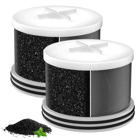 MakeFit shower head filter cartridge with crystal-clear exterior for easy inspection.